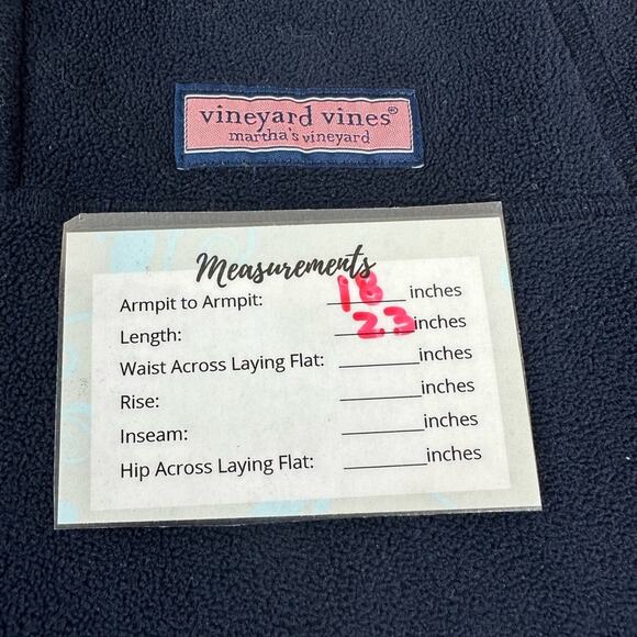 VINEYARD VINES Kids Quarter Snap Button Fleece Sweater Navy Size M(12/14) - Picture 9 of 11